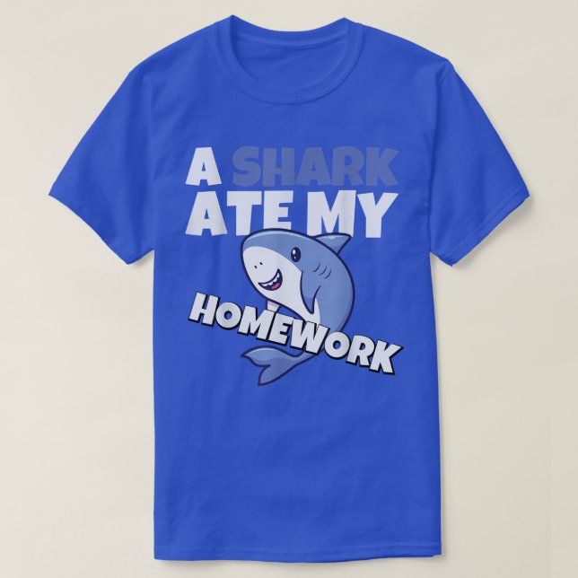 Camiseta Engraçado Engraçado Ate Homework School (Frente do Design)