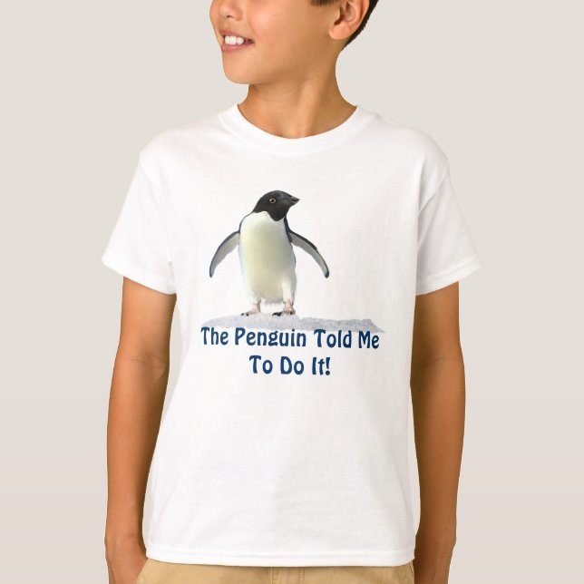 Camiseta Engraçado Engraçado, Crianças Pinguins Suéter! (Frente)