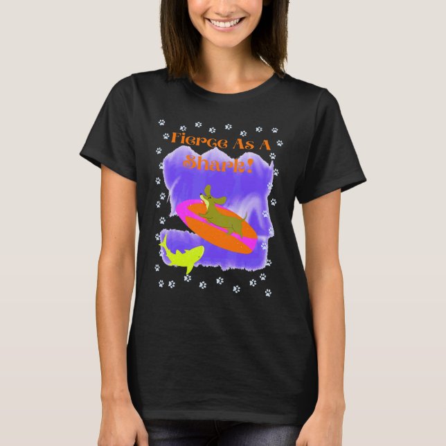 Camiseta Engraçado, Engraçado, Dachshund Fierce Como Um Nó  (Frente)