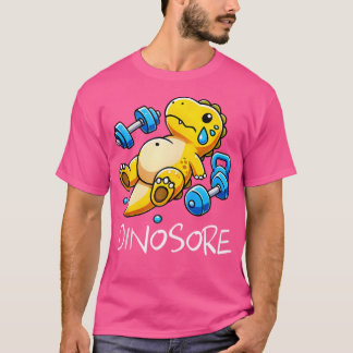 Camiseta Engraçado Engraçado Dinossauro de Malhação de Gym