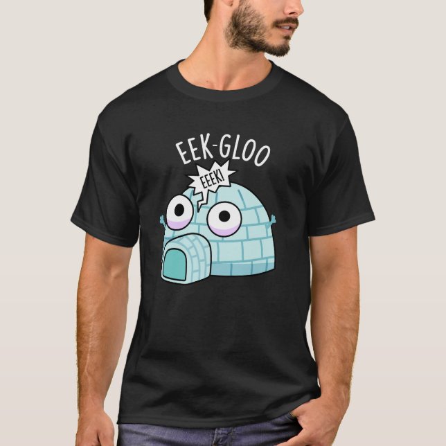 Camiseta Engraçado Engraçado Igloo Pun Dark BG (Frente)