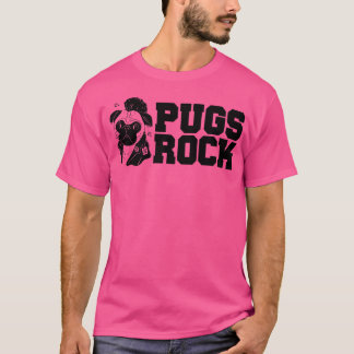 Camiseta Engraçado Engraçado Pugs Rock Pug Owners Rocker