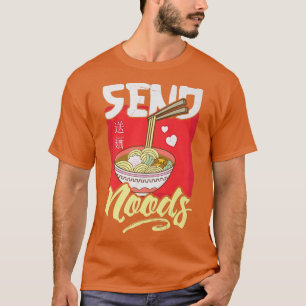 Camiseta Engraçado Enviar Noods Ramen Tee Noodles Japoneses