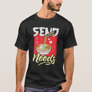 Camiseta Engraçado Enviar Noods Ramen Tee Noodles Japoneses