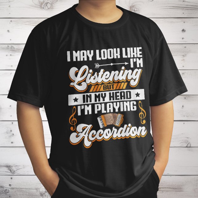 Camiseta Engraçado escutar na minha cabeça Estou tocando Ac (Criador carregado)