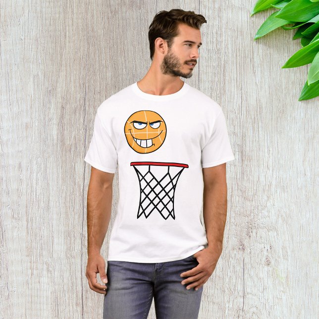 Camiseta Engraçado Esmirando Rosto de Basquete (Criador carregado)