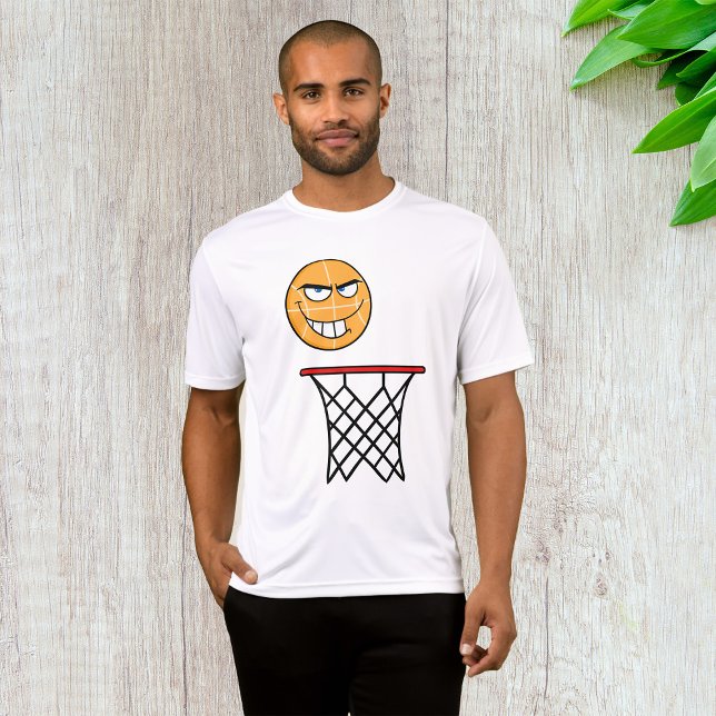Camiseta Engraçado Esmirando Rosto de Basquete (Criador carregado)