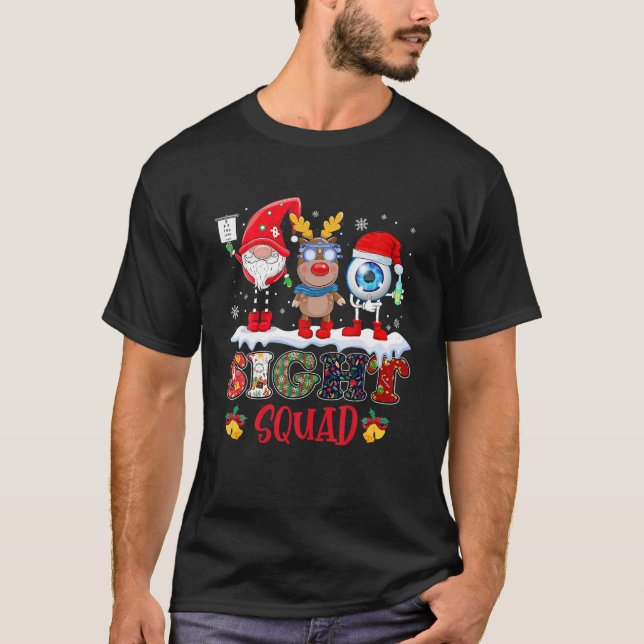 Camiseta Engraçado Esquadrão de Visão Gnomo Reindeer Papais (Frente)