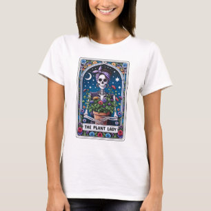Camiseta Engraçado Esqueleto Da Planta Lady Tarot
