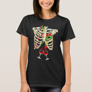 Camiseta Engraçado Esqueleto Gaiola Vinho Frio Suor de Nat