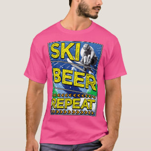Camiseta Engraçado esqui cerveja repetindo esqui Bebendos e
