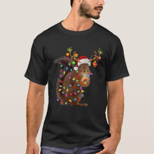 Camiseta Engraçado Esquilo das Revistas de Natal