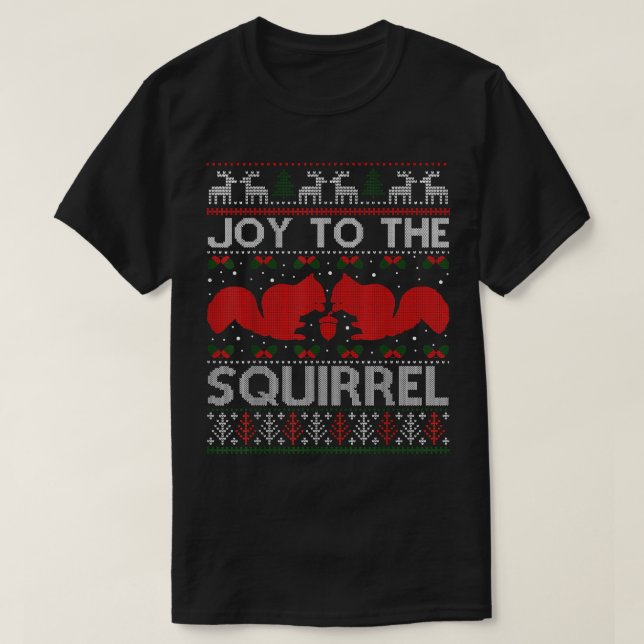 Camiseta Engraçado Esquilo de Natal Feio Doce de Natal (Frente do Design)