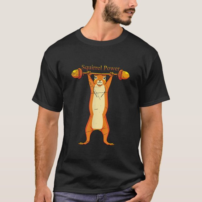 Camiseta Engraçado Esquilo de Potência do Esquiloar Present (Frente)