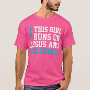 Camiseta Engraçado Essa Garota Correr Em Jesus E Voleibol