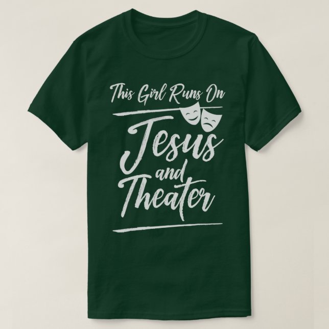 Camiseta Engraçado Essa Garota Correr No Teatro De Jesus (Frente do Design)