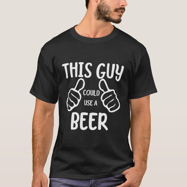 Camiseta Engraçado Esta Cara Poder Usar Uma Cerveja De Bebe (Frente)