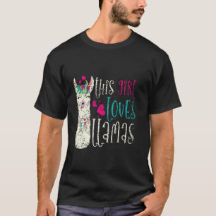 Camiseta Engraçado Esta Garota Ama Lhamas Animal Frases Lin
