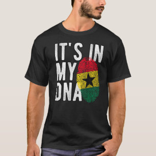 Camiseta Engraçado, está na minha bandeira de DNA Gana Impr