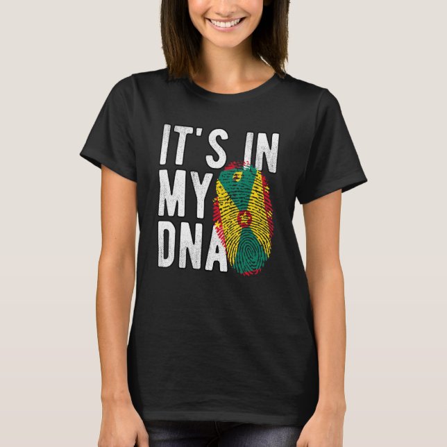 Camiseta Engraçado está na minha bandeira de DNA Granada Im (Frente)