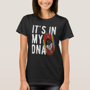 Camiseta Engraçado está na minha bandeira do DNA Eswatini, 
