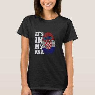 Camiseta Engraçado está no meu DNA, a bandeira da Croácia,