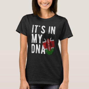 Camiseta Engraçado está no meu DNA, a bandeira do Quênia, I