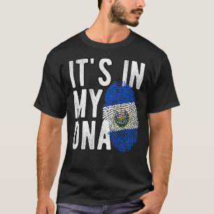 Camiseta Engraçado está no meu DNA, a bandeira El Salvador,