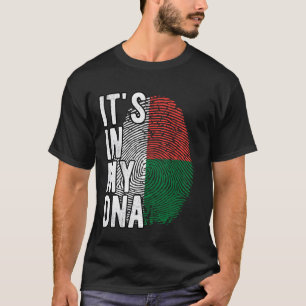 Camiseta Engraçado, está no meu DNA, a bandeira malgaxe Fin