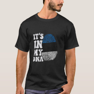 Camiseta Engraçado está no meu DNA, Bandeira da Estônia, Im