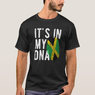 Camiseta Engraçado está no meu DNA, bandeira da Jamaica, Fi