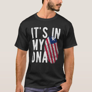 Camiseta Engraçado, está no meu DNA, bandeira da Libéria Im