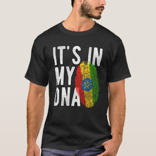 Camiseta Engraçado, está no meu DNA, bandeira etíope, Finge