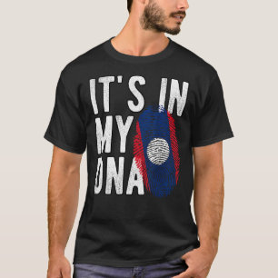 Camiseta Engraçado, está no meu DNA, bandeira Laos, Fingerp