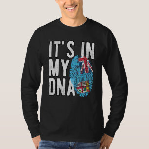 Camiseta Engraçado está no meu DNA Fiji flag Fingerprint
