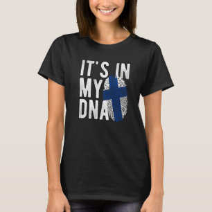 Camiseta Engraçado, está no meu DNA, Finlândia, a bandeira
