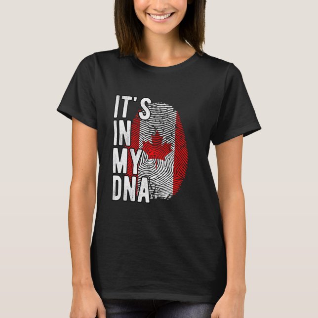 Camiseta Engraçado, está no meu DNA, no Canadá. (Frente)
