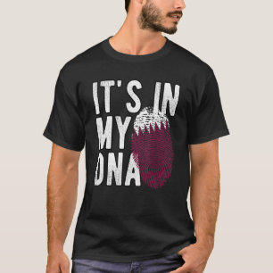 Camiseta Engraçado está no meu DNA Qatar flag Fingerprint