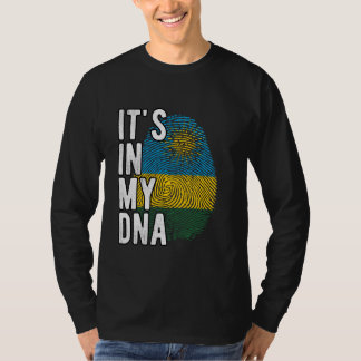 Camiseta Engraçado está no meu DNA Rwanda, a bandeira Finge