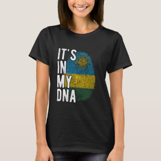 Camiseta Engraçado está no meu DNA Rwanda, a bandeira Finge