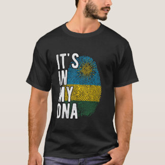 Camiseta Engraçado está no meu DNA Rwanda, a bandeira Finge