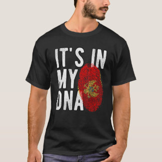Camiseta Engraçado, está no meu DNA, sinalizador Montenegro