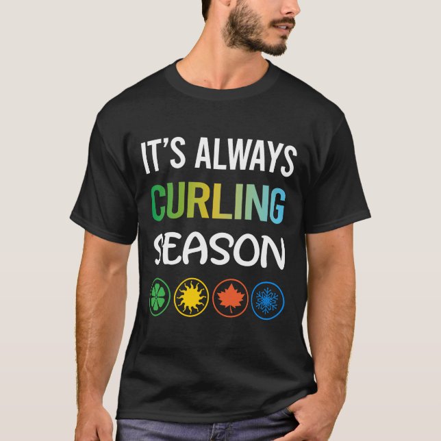 Camiseta Engraçado Estação Curling (Frente)