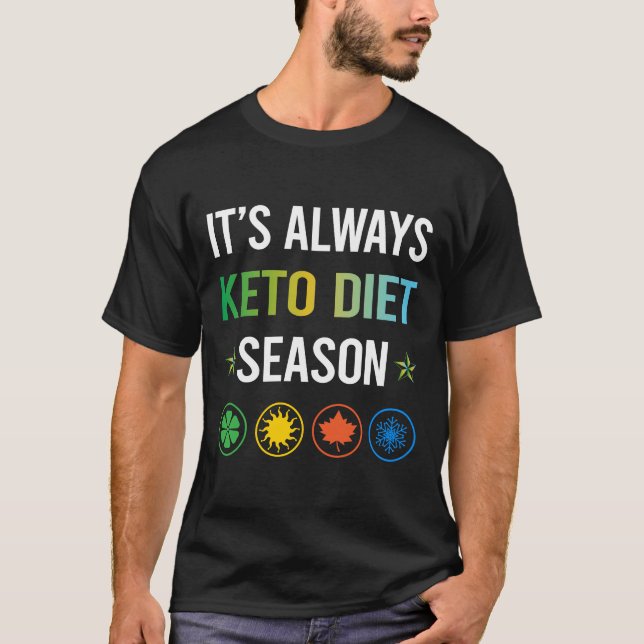 Camiseta Engraçado Estação Keto Dieta Ketogênica Ketose (Frente)