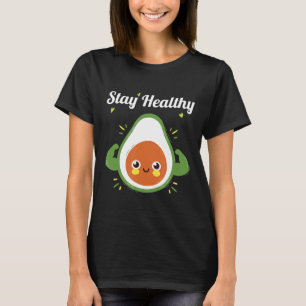 Camiseta Engraçado Estar Saudável Com O Bonito Avocado Vega