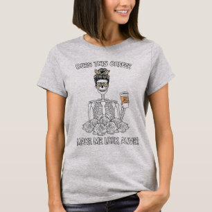 Camiseta Engraçado Este Café Me Faz Parecer Vivo