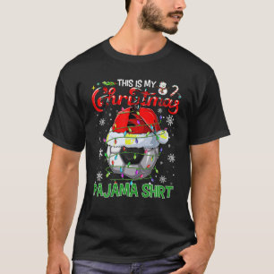 Camiseta Engraçado Este É Meu Futebol De Natal Pajama Santa