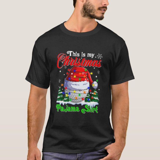Camiseta Engraçado Este É Meu Golf Pajama De Natal Xmas (Frente)