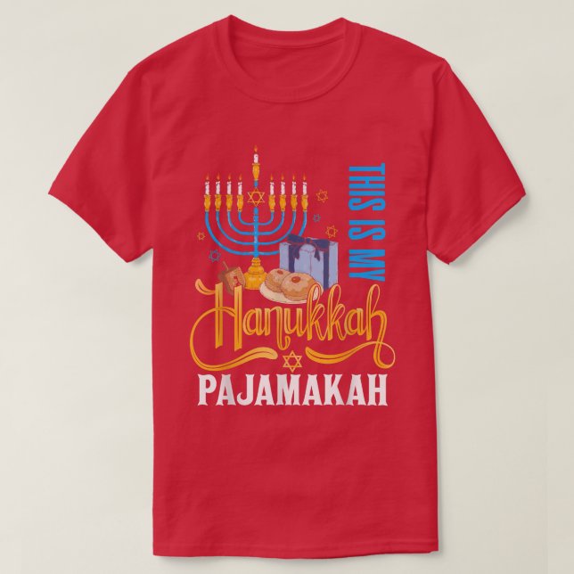 Camiseta Engraçado Este É Meu Judeu Hanukkah Pajamakah Meno (Frente do Design)