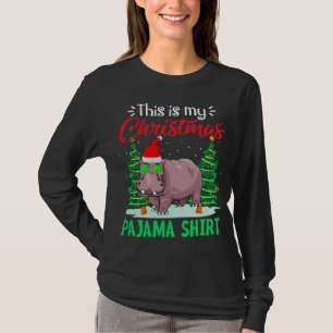 Camiseta Engraçado Este É Meu Natal Pajama Hippopotamus Xma